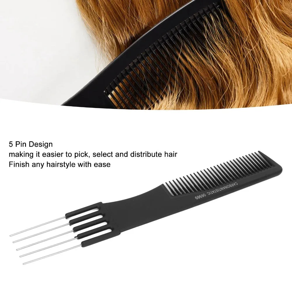 10-Pack Carbon Lift Teasing Combs – Fine Teeth Salon Back Comb