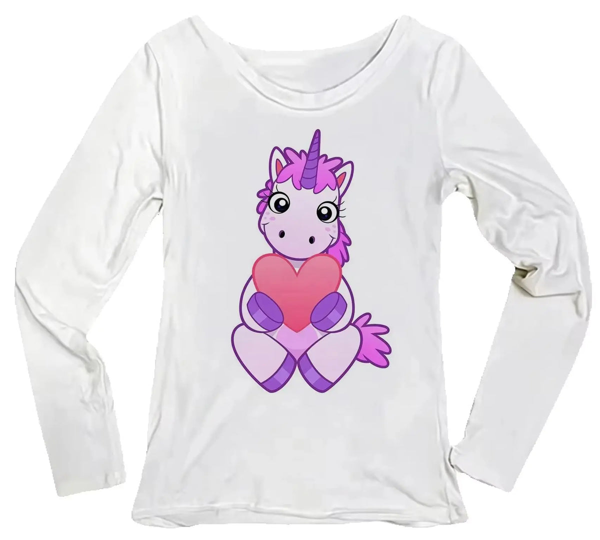 Women's Y2K Unicorn Print Long Sleeve Slim Fit T-Shirt