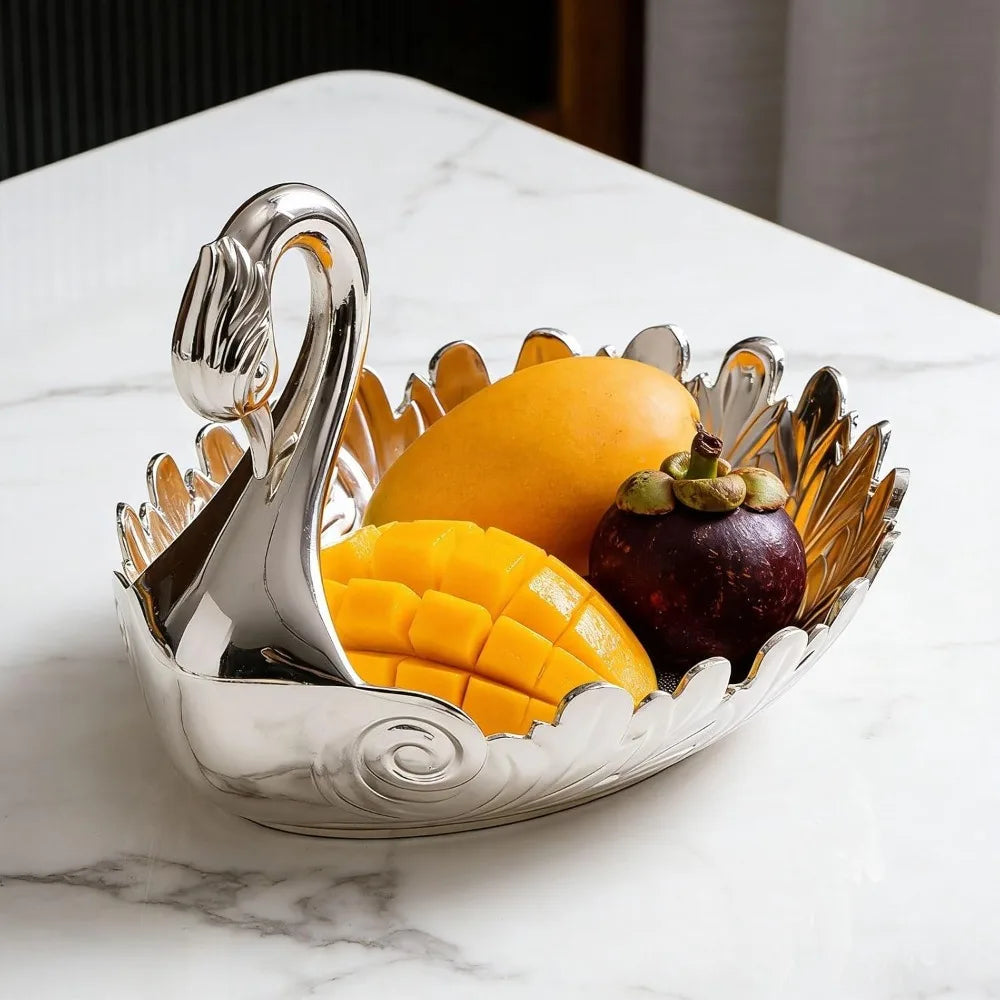 Peacock Zinc Alloy Serving Tray – Embossed Candy & Fruit Bowl