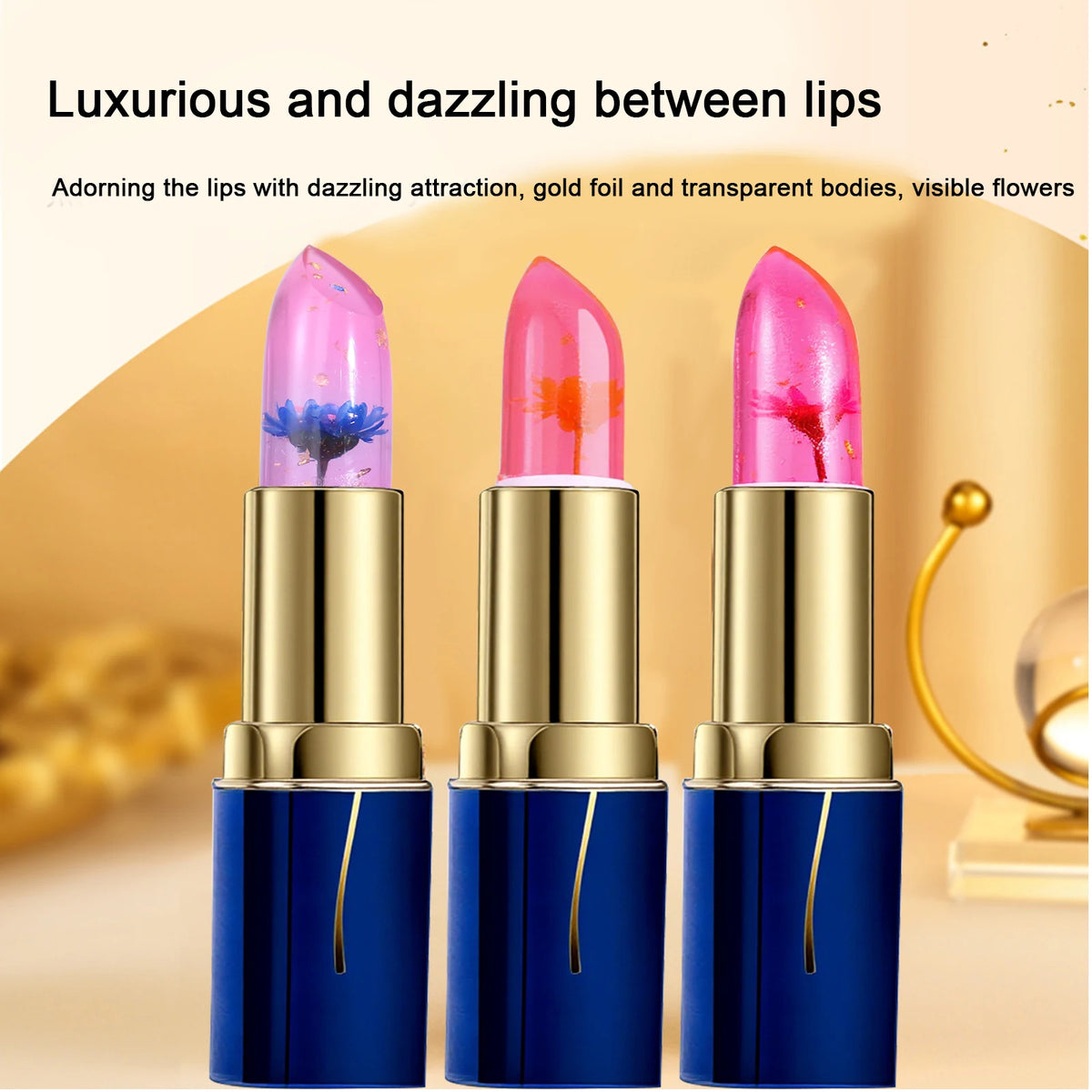 ZaiDoc 3-Pack PH Color Changing Jelly Crystal Lipstick Set