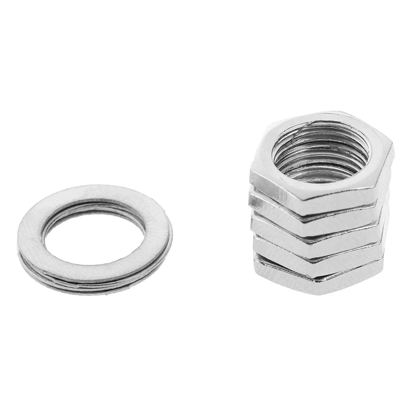 5-Pack Guitar Jack Socket Nuts & Washers – Metal Parts