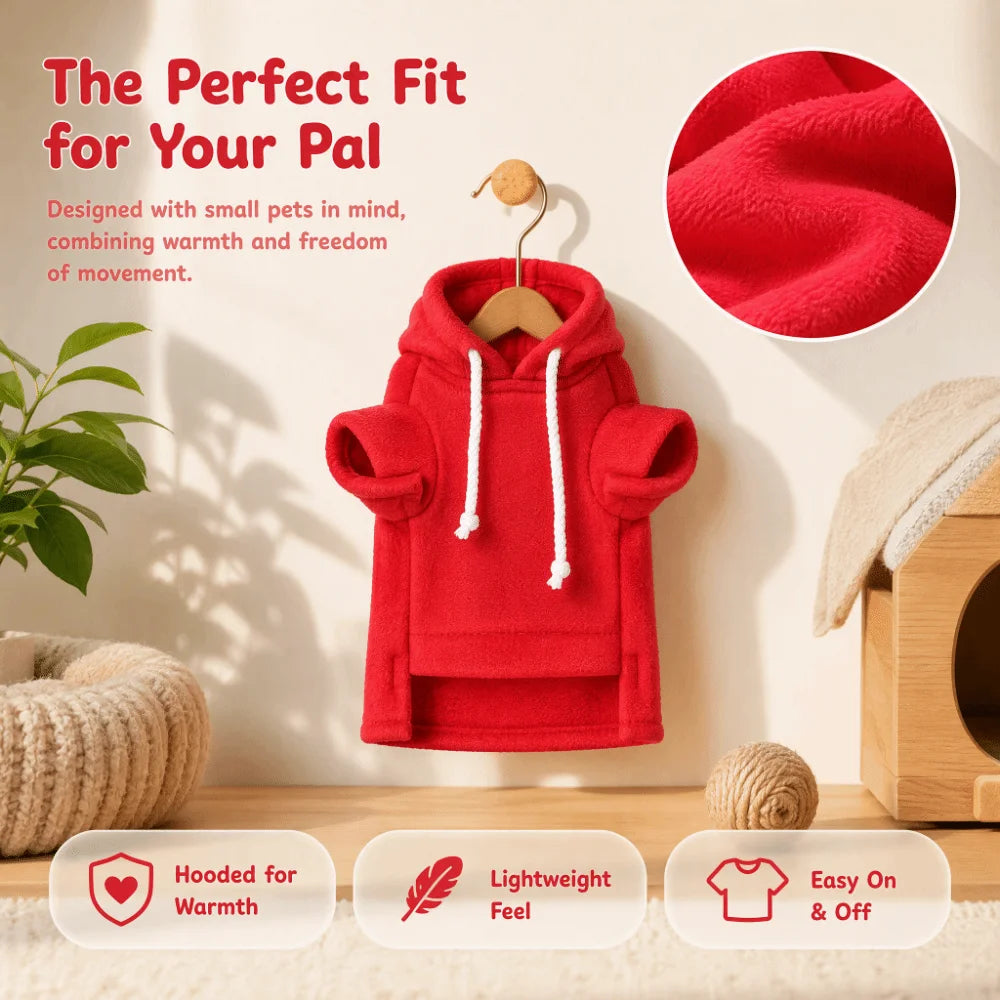 Ferret Hoodie Sweatshirt – Warm Polyester Small Pet Outfit