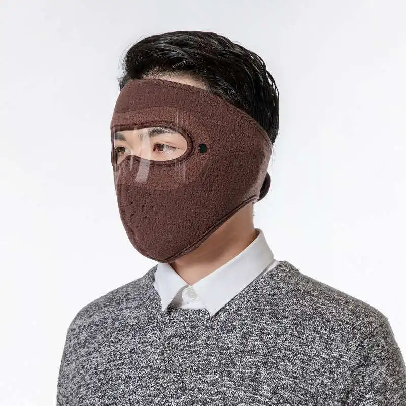 Winter Fleece Motorcycle Face Mask – Goggles & Ear Protection