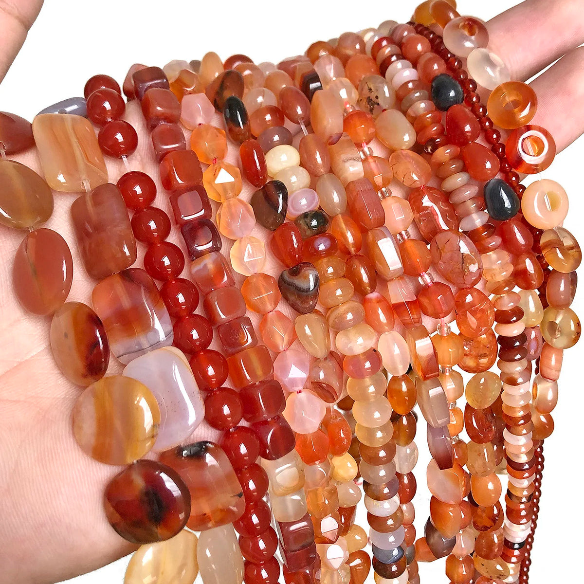 Red Agate Carnelian Loose Stone Beads 8mm – DIY Jewelry
