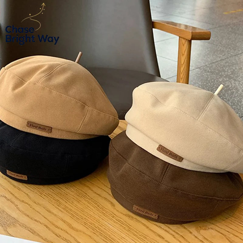 Women's Retro Woolen Beret Hat – Versatile Plush Cap