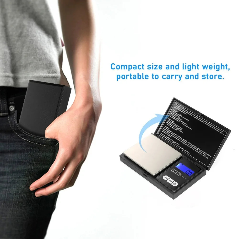 Digital Pocket Scale – 7 Units, Backlit, High Precision Gram Scale