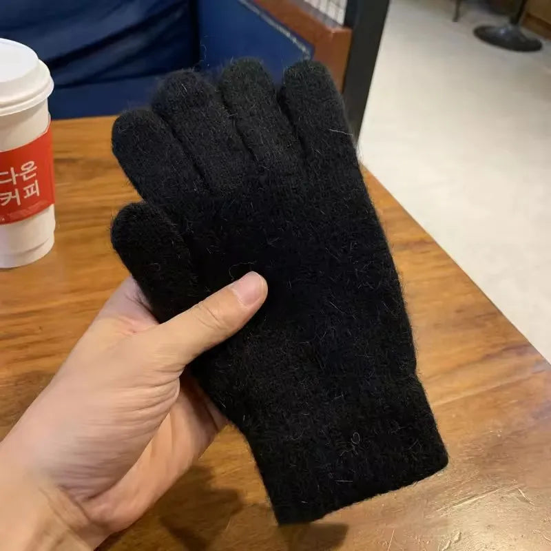 Women's Winter Knit Gloves – Warm Full Finger Cashmere Blend