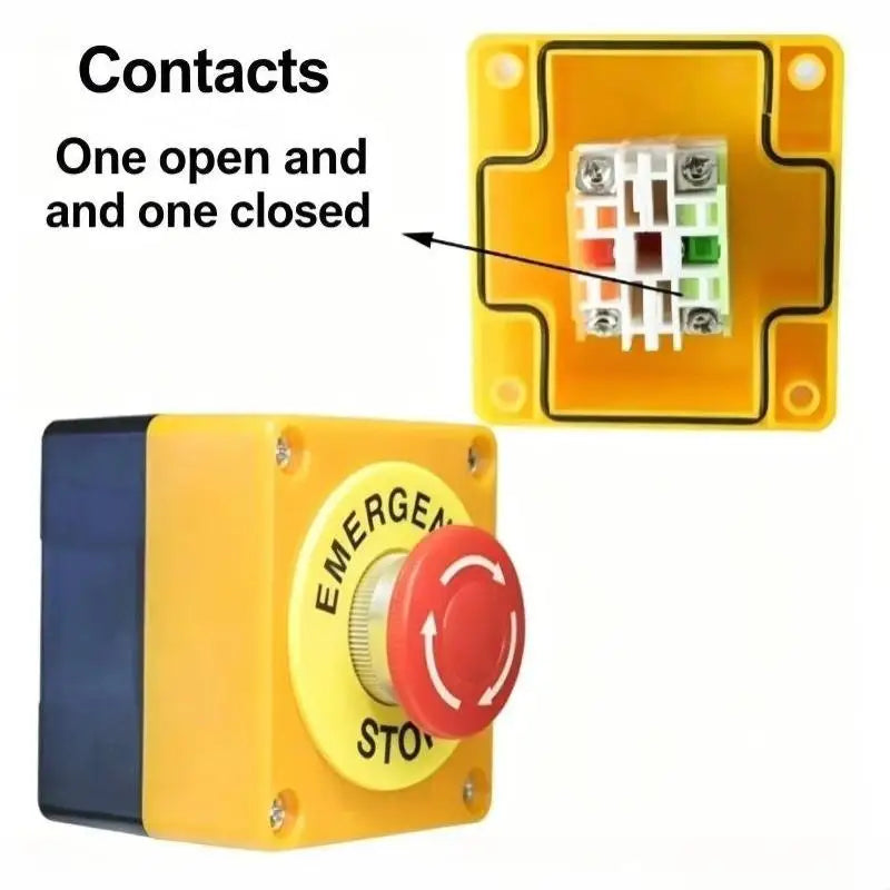 Waterproof Emergency Stop Button Switch Box 660V 10A Rain Cover