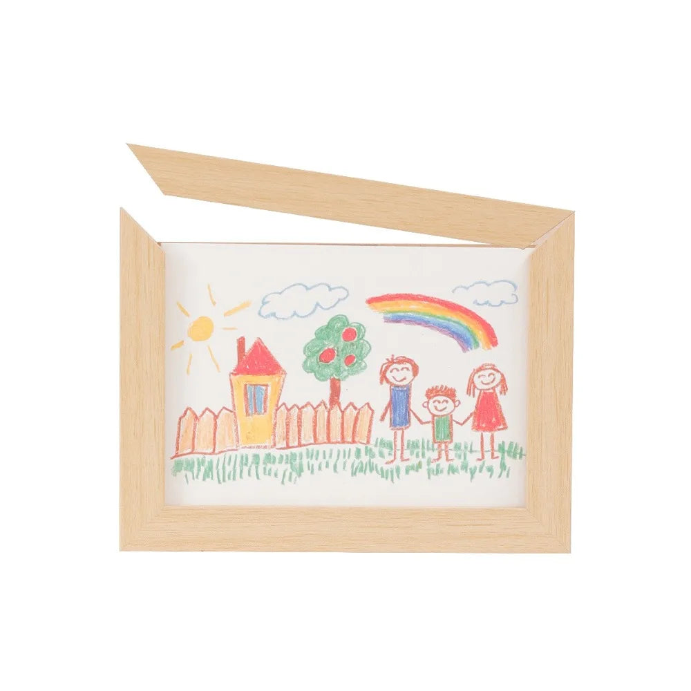Wooden Kids Art Frame – Rotatable Changeable Photo Display