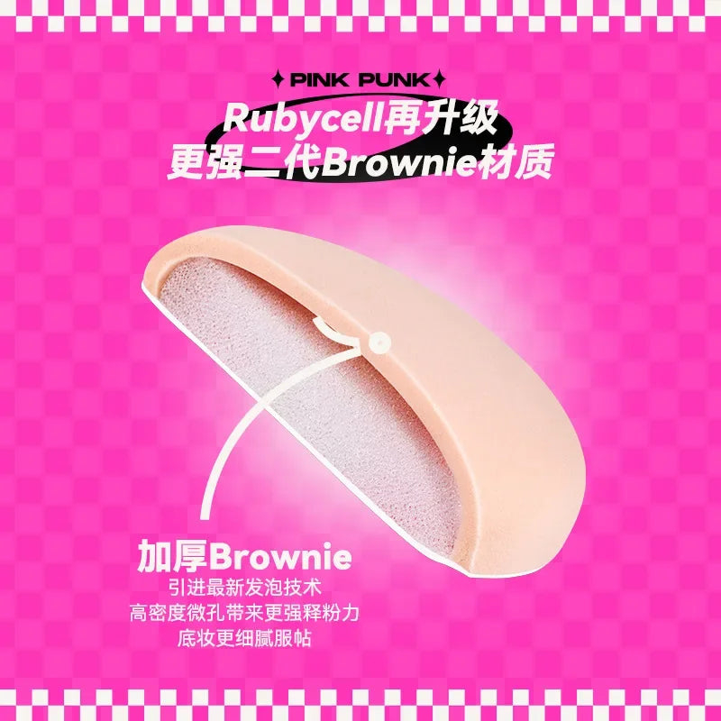 Pink Punk Thumb Powder Puff Set – 3 Pcs Flocking Air Cushion