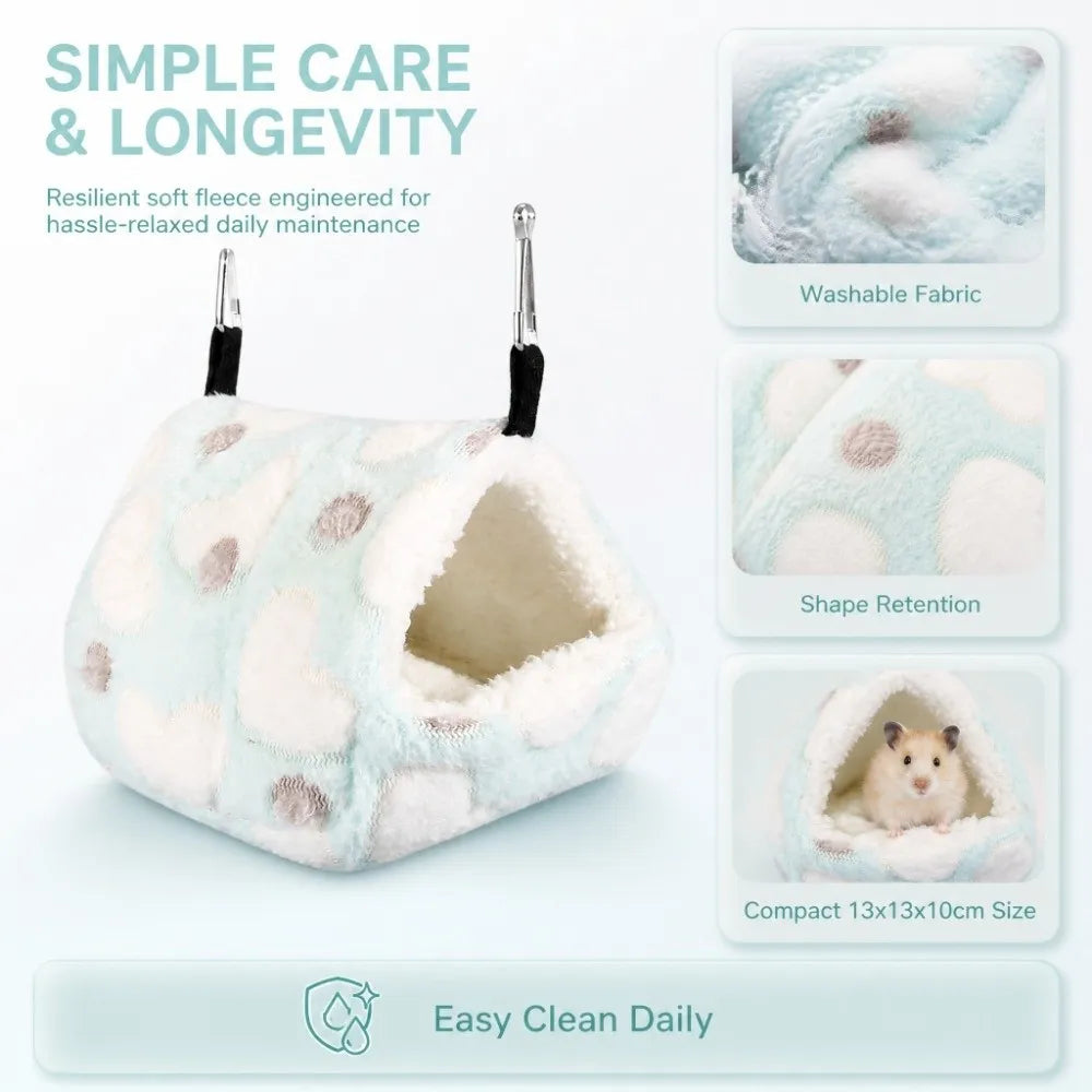 Flannel Hanging Pet Hammock Nest Bed for Hamster & Small Pets
