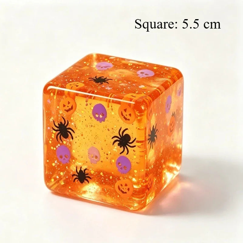 Halloween Ice Cube Squishy Toy – Pumpkin Spider Fidget