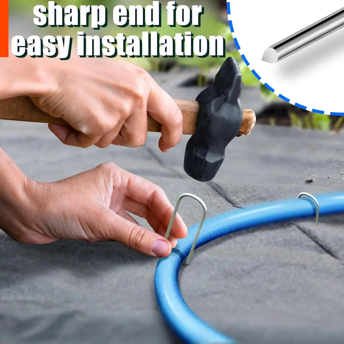 Galvanized U-Type Garden Stakes – Sod Pins & Landscape Clamps