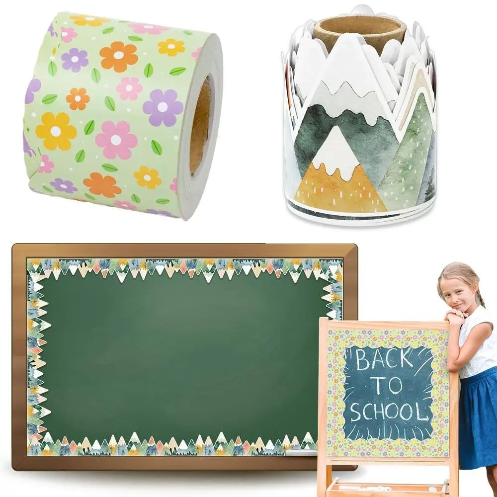 Flower Wavy Border Stickers – Bulletin Board Wall Décor Roll