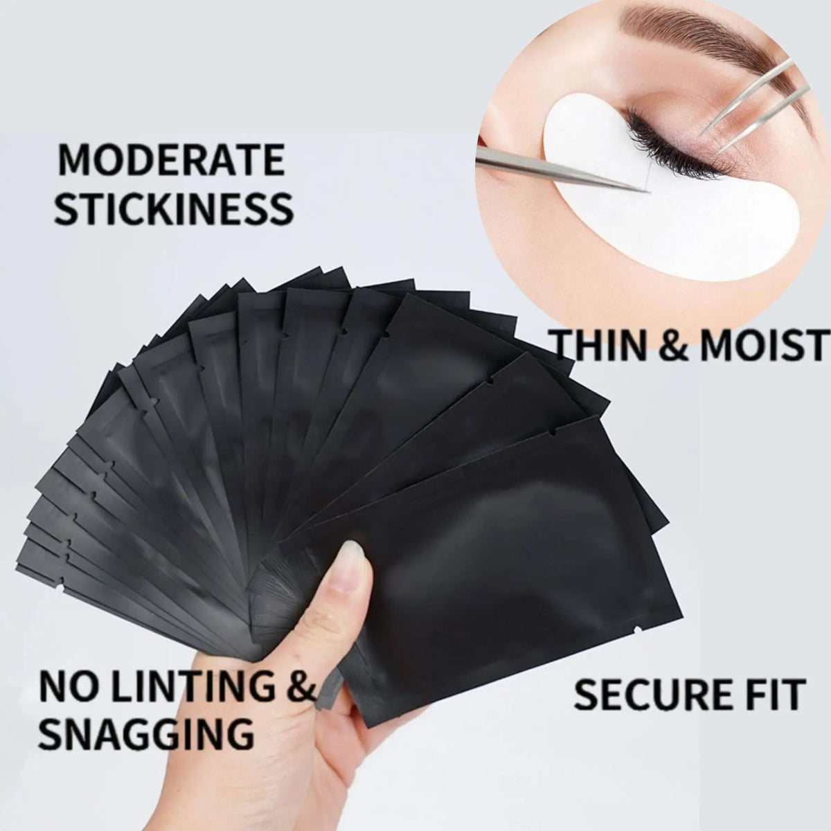 UV Black Eye Gel Pads for Lash Extensions – 25/50 Pairs