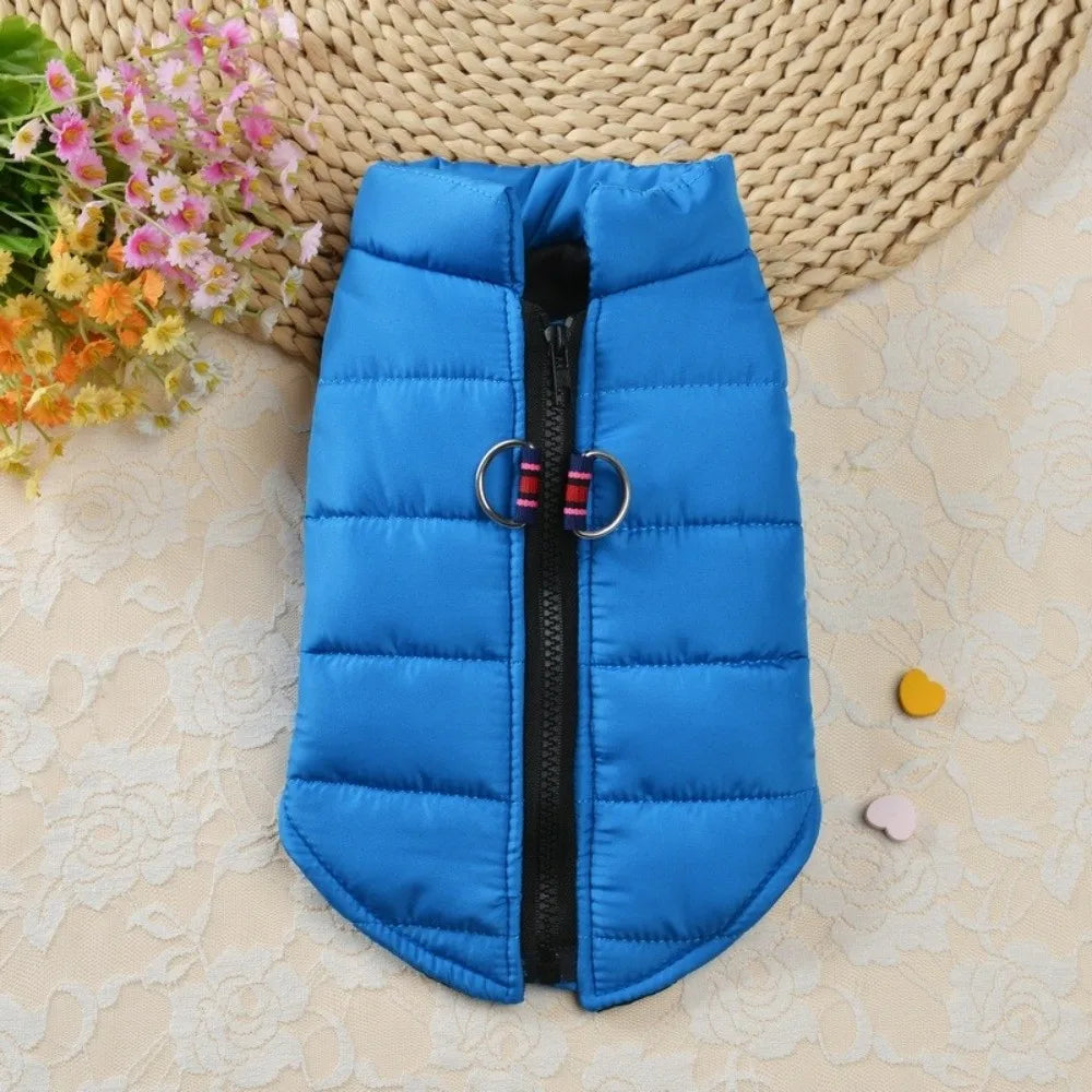 Padded Dog Vest Jacket – Zipper Winter Coat for Small Dogs