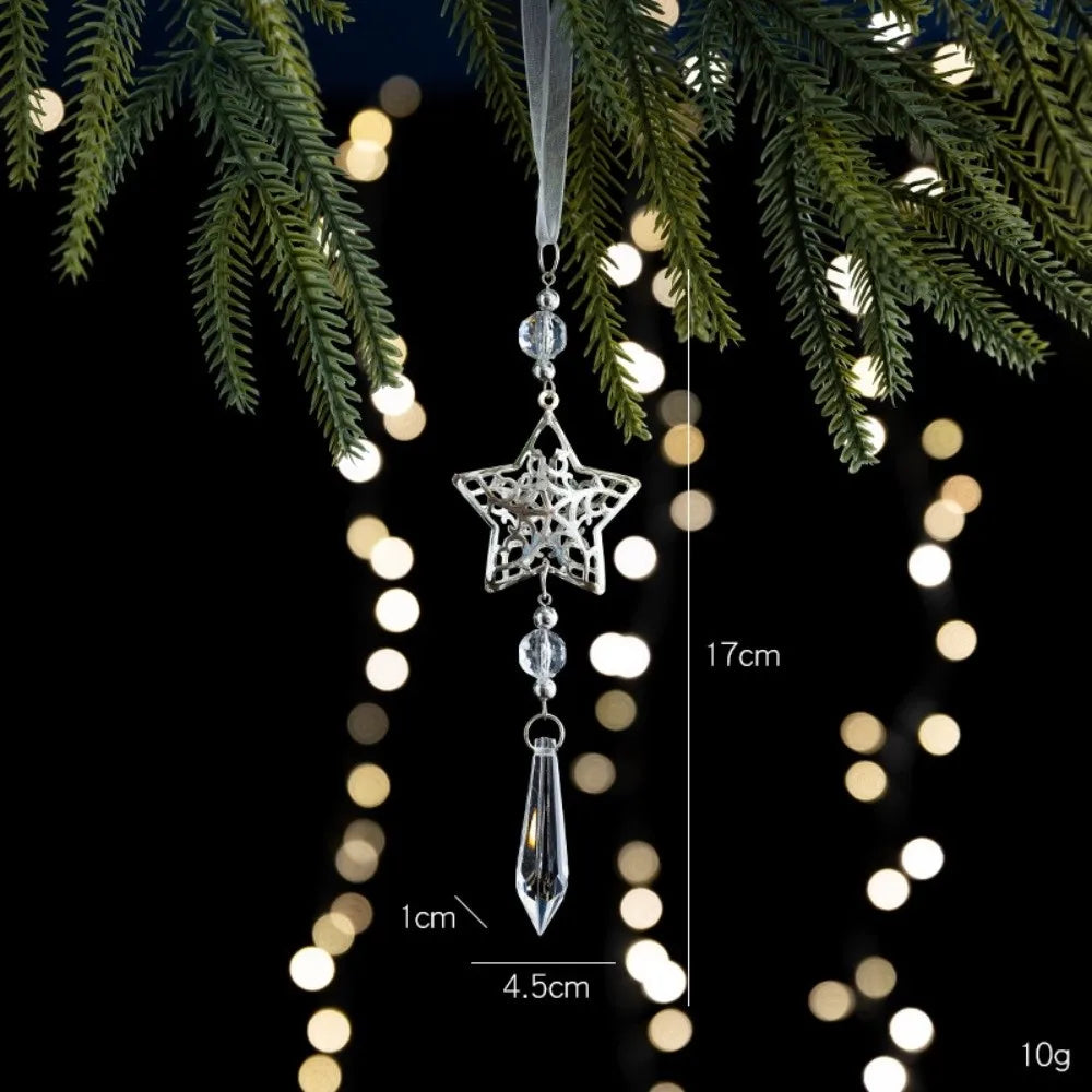 Transparent Acrylic Christmas Pendants – Snowflake Star Bell