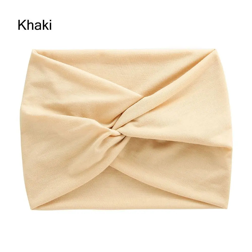 Wide Twisted Turban Headband – Boho Yoga Head Wrap for Women