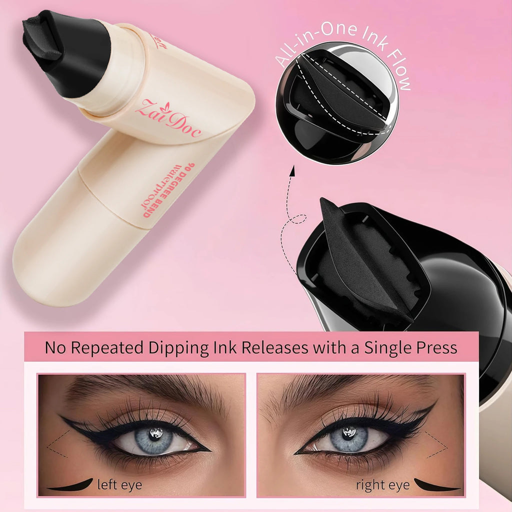 ZaiDoc Stamp Eyeliner Pen 2 Pcs – Cat Eye Liner Black Brown