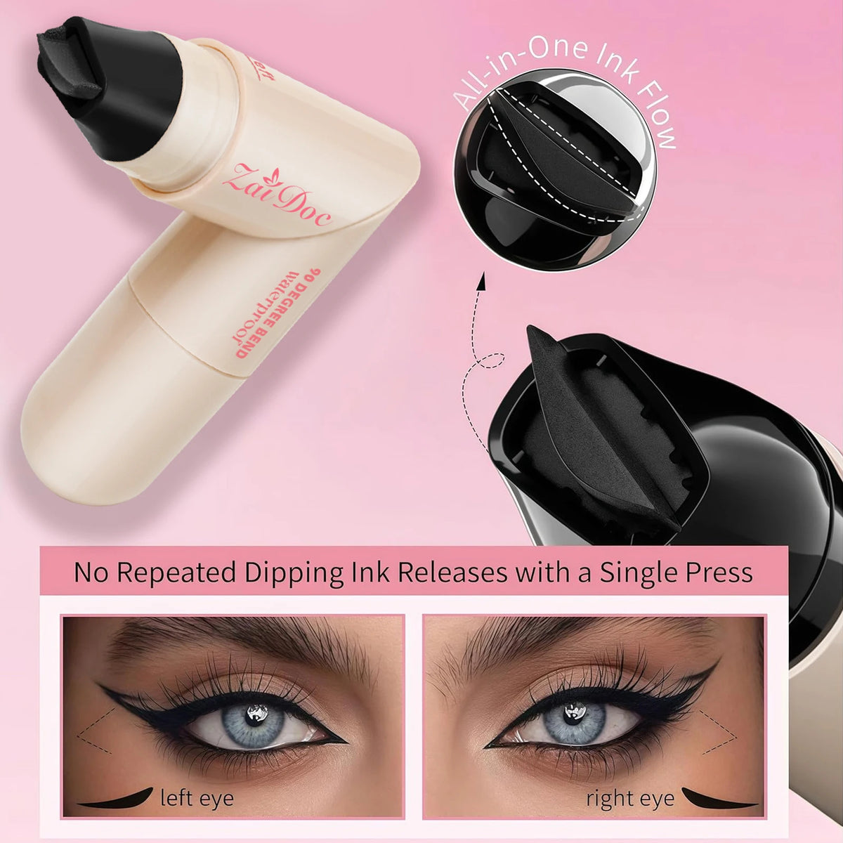 ZaiDoc Stamp Eyeliner Pen 2 Pcs – Cat Eye Liner Black Brown