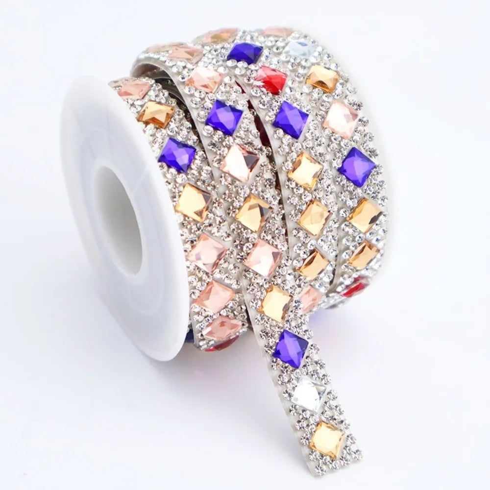 3-Yard Self-Adhesive Square Rhinestone Trim Strip | DIY Craft