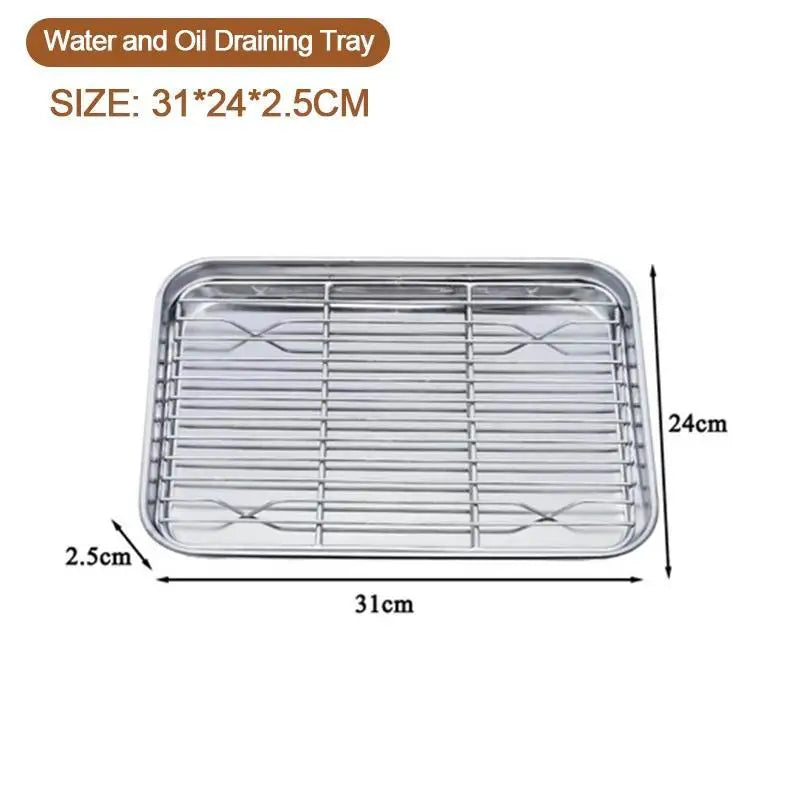 Stainless Steel Baking Tray & Removable Cooling Rack Set