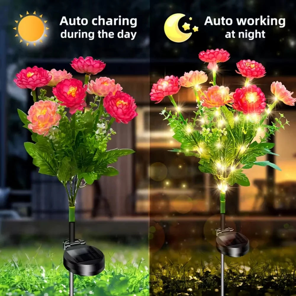 Solar Orchid Flower Garden Lights – IP65 Waterproof Auto On/Off