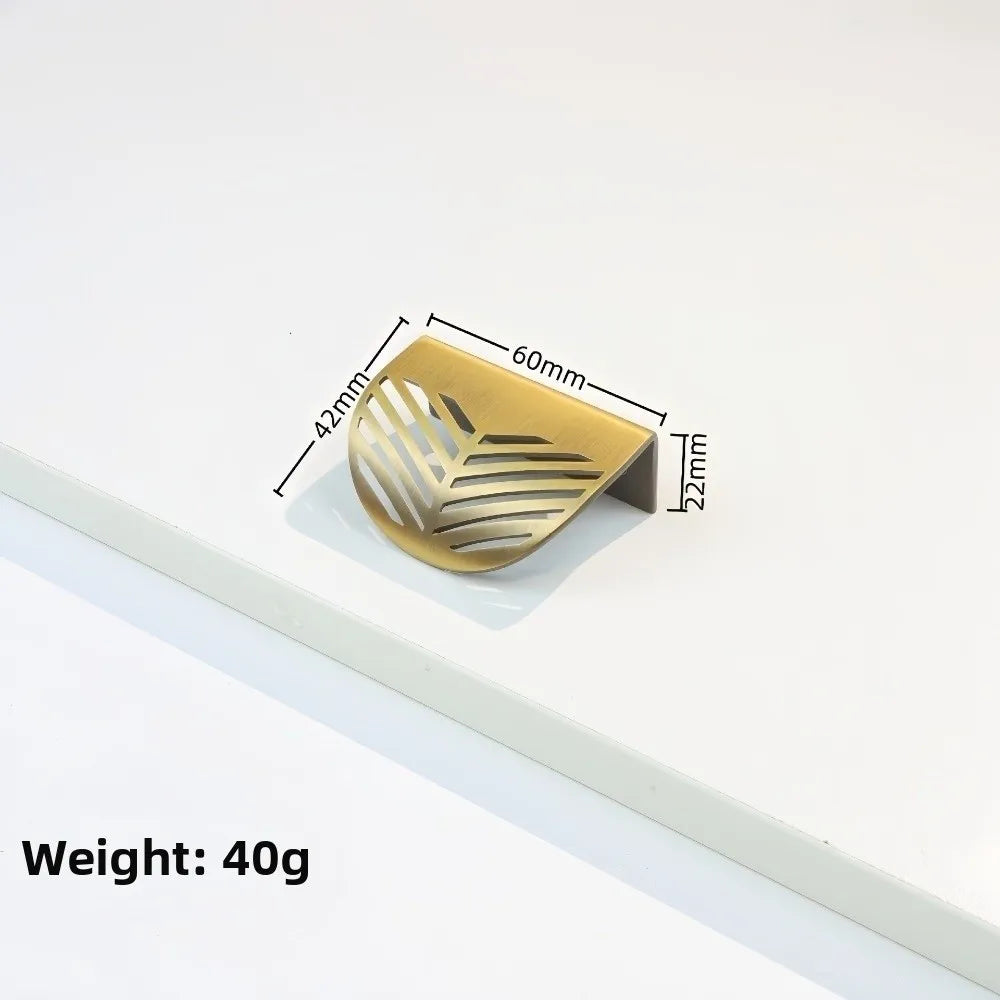 Zinc Alloy Hollow Leaf Cabinet Drawer Pull Handle | Curved Grip