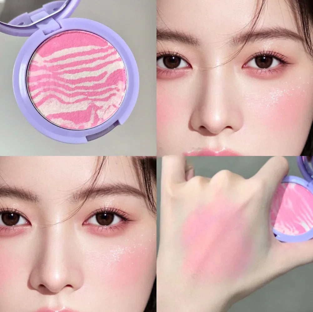 Pearlescent Shimmer Highlighter Powder – Marbled Swirl Eyeshadow