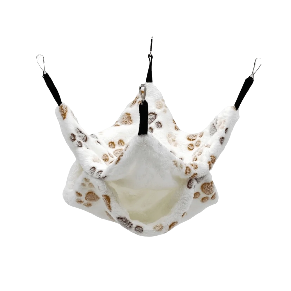 Double-Layer Plush Hamster Hammock – Warm Hanging Cage Bed