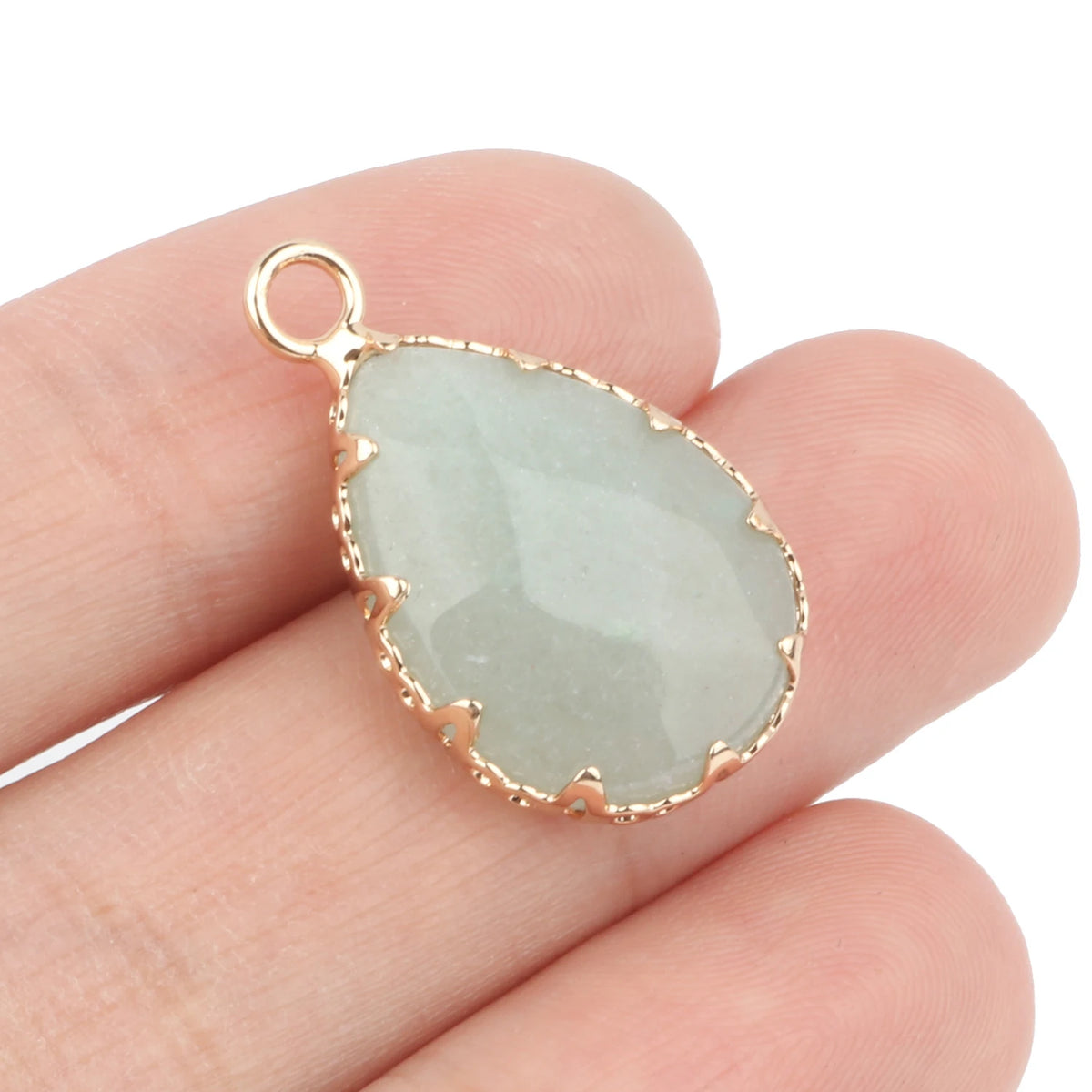 Natural Green Aventurine Stone Pendant Charm | DIY Jewelry