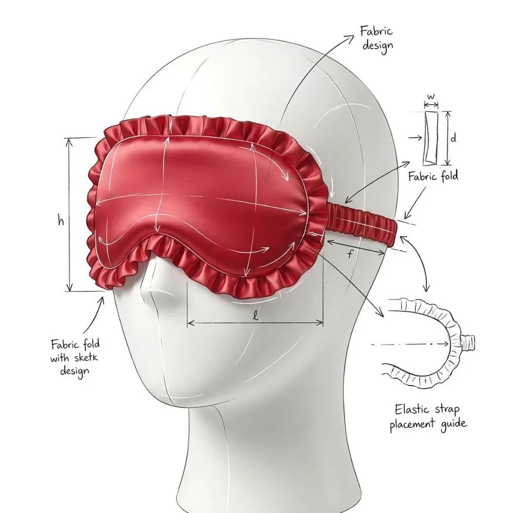 Silk Ruffle Sleep Eye Mask – Soft Breathable Light Blocking