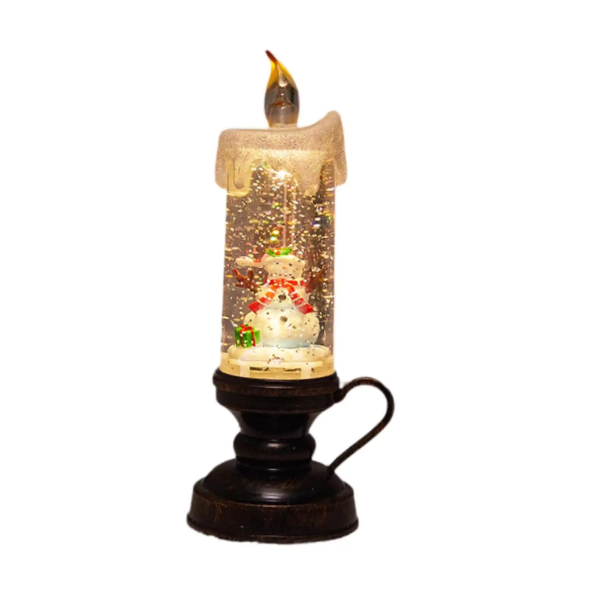 Christmas Snow Globe Flameless LED Candle | Swirling Glitter