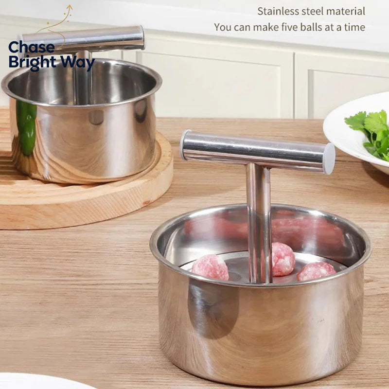 Stainless Steel Meatball Maker Mold – 6 or 12 Hole Manual Press