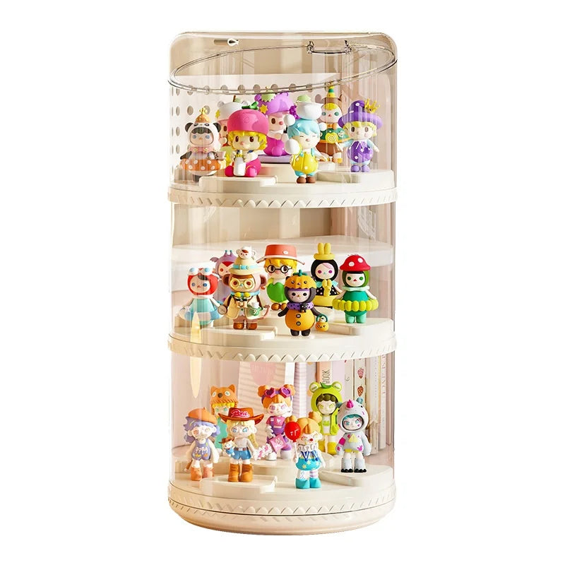 Rotating Multi-Tier Acrylic Collectibles Display Stand Cabinet