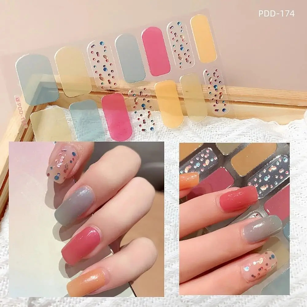 Semi-Cured Gel Nail Stickers | Floral Full Cover Nail Art Strips