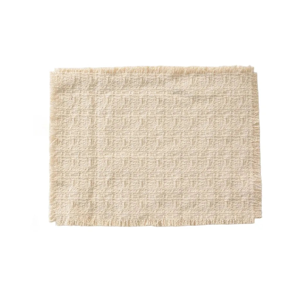Beige Cotton Square Placemat – Table Mat & Photo Prop