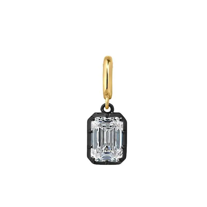 Women's Dainty CZ Pendant Necklace | Mixed Metal Bead Chain