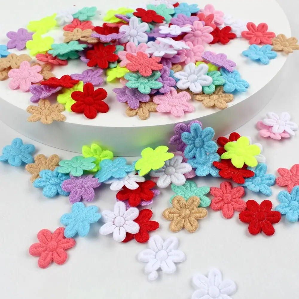 100pcs 2cm Felt Five-Petal Flower Stickers – DIY Craft Pack