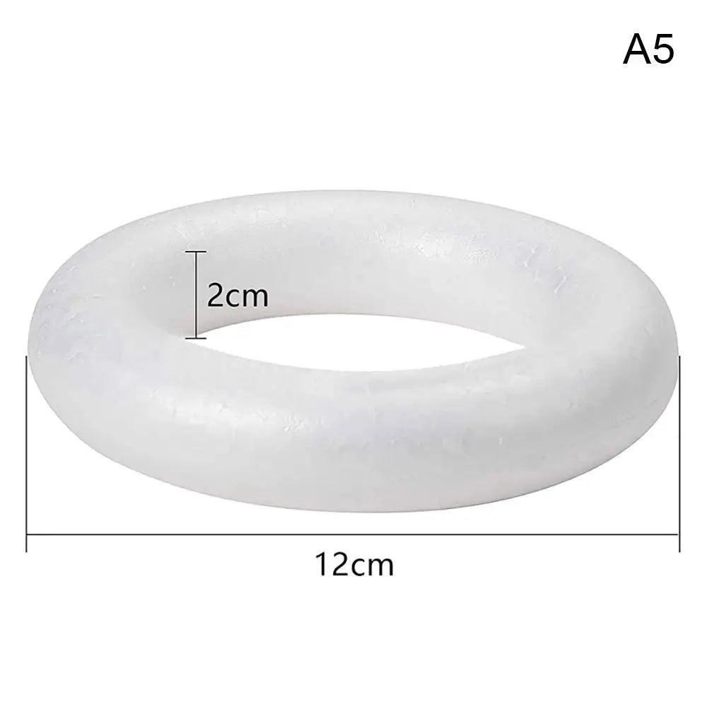 White Polystyrene Foam Ring – DIY Wreath Craft Base 5–20cm