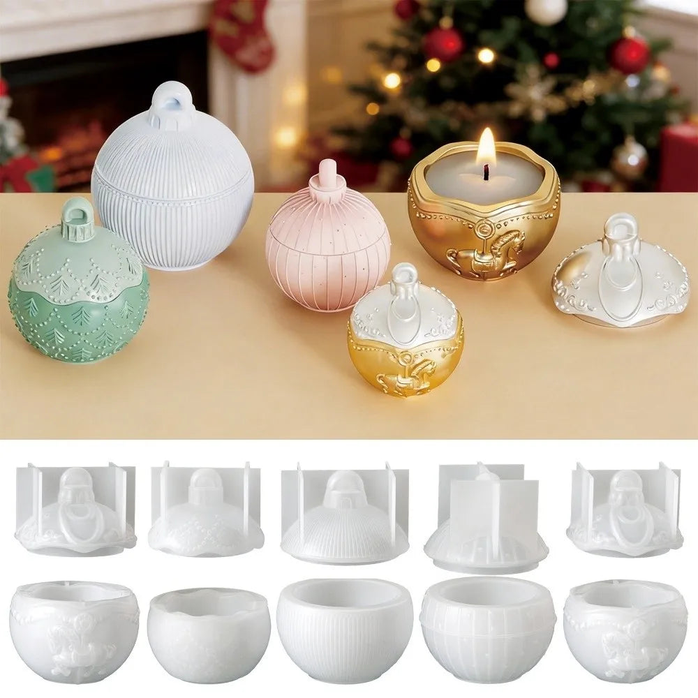Silicone Christmas Bauble Ball Mold – Resin, Candle & Soap