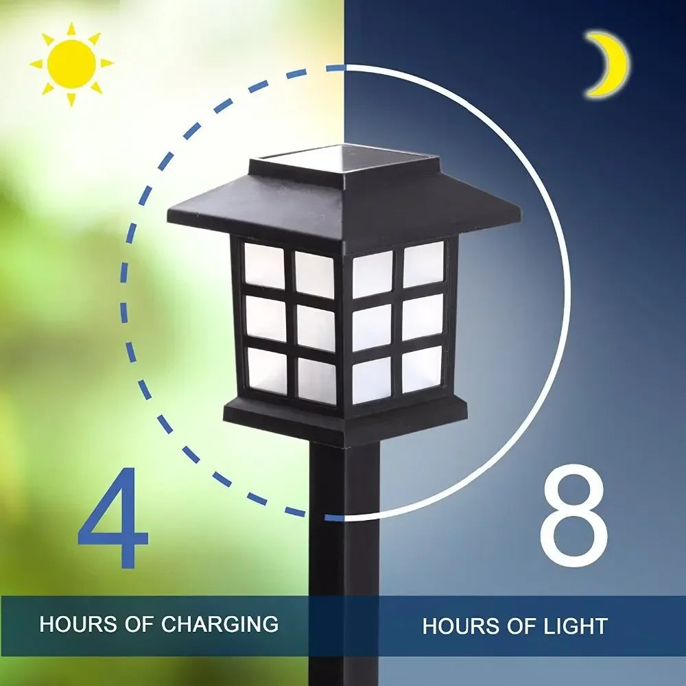 10-Pack Solar Garden Stake Lights – Retro House LED Lawn Lamps
