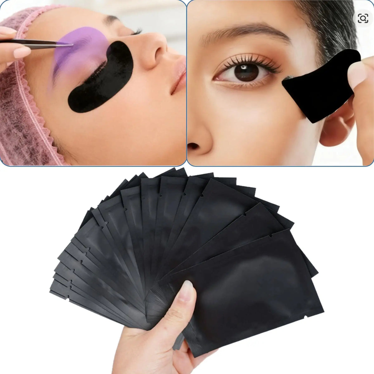 UV Black Eye Gel Pads for Lash Extensions – 25/50 Pairs