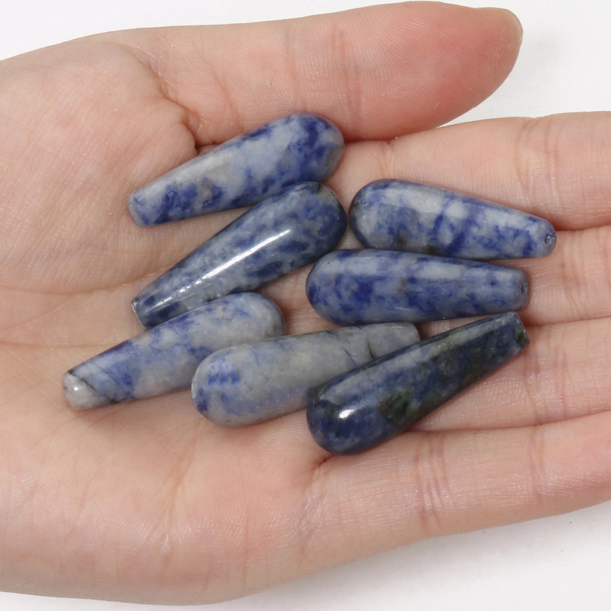 Water Drop Spacer Beads 10x30mm – Chalcedony Howlite DIY Jewelry