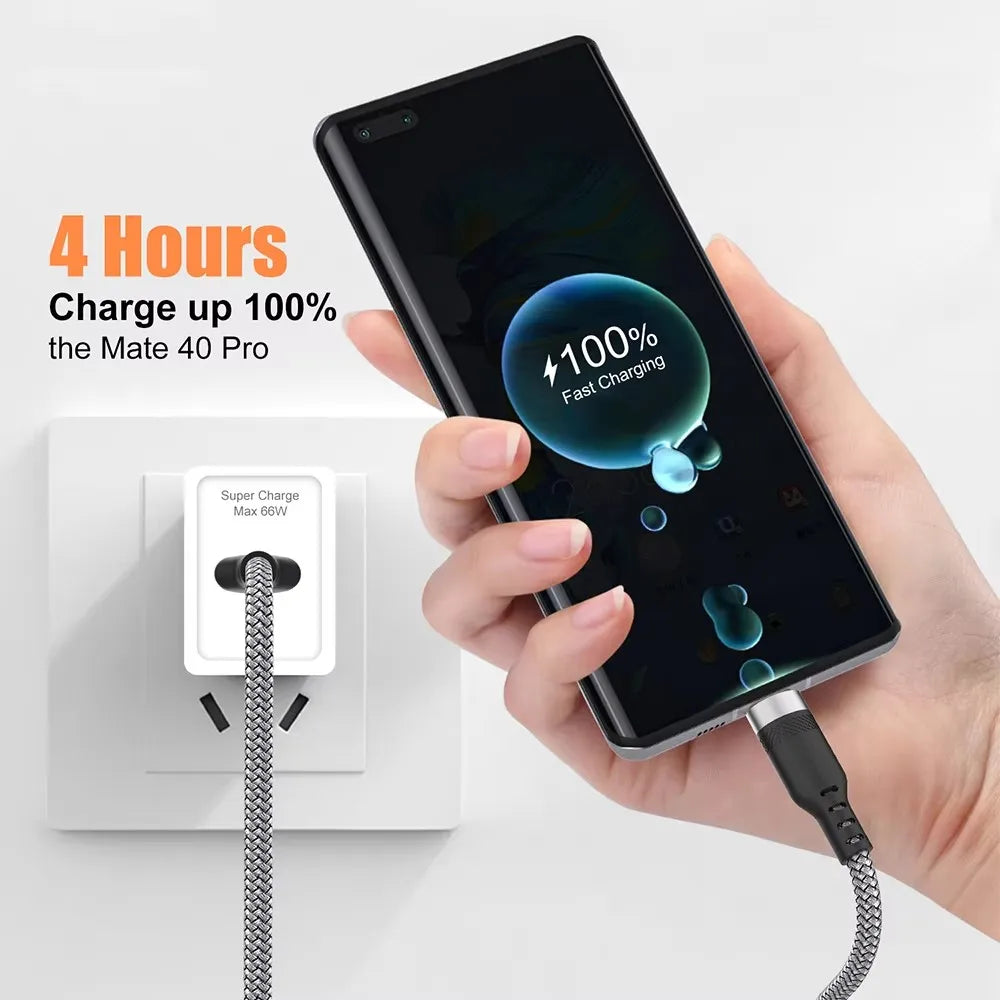 USB-C 6A Super Fast Charging Cable – Nylon Braided 1M–8M