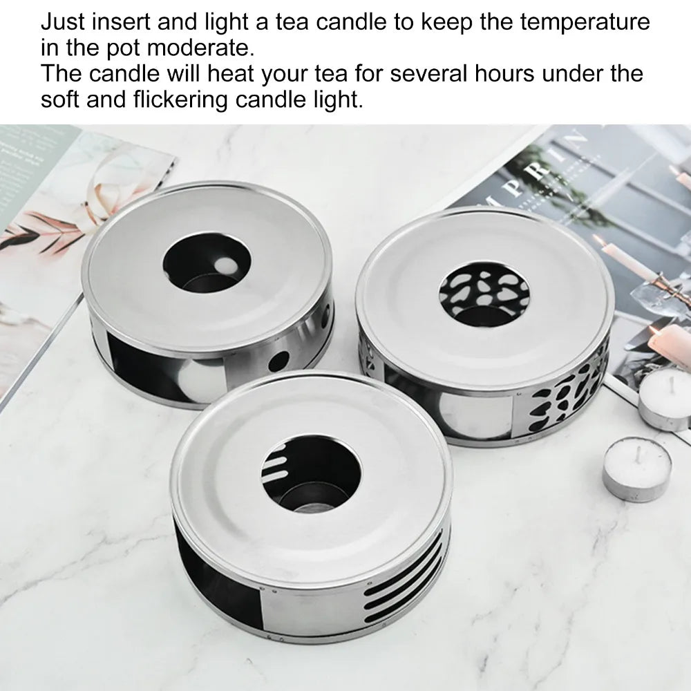 Stainless Steel Teapot Warmer – Hollow Candle Tea Heater