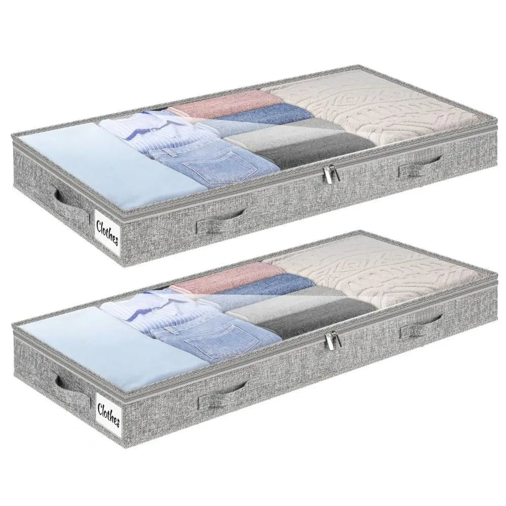 Under Bed Storage Drawer with Clear Lid – Large Foldable Bin