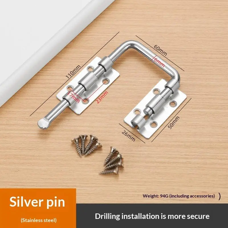 Stainless Steel Gate Latch 90/180° Non-Perforated Door Lock Set