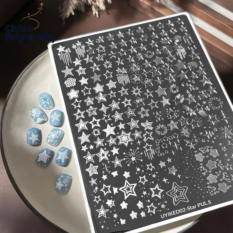 Nail Art Stamping Plate – Stars, Dots & Stripes | DIY Nails