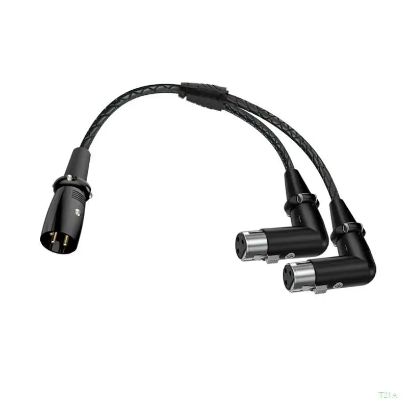 XLR Male to 2XLR Female Y Splitter Cable – Shielded 50cm